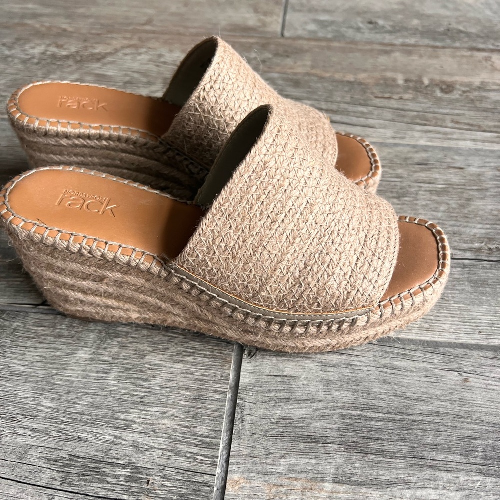 Nordstrom Rack Claire Jute Wedge Slide Sandals SZ 7.5 - Picture 4 of 6